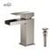 Kibi Waterfall Single Handle Bathroom Vanity Sink Faucet with Pop Up Drain C-KBF1004BN-KPW100BN - alternate 1